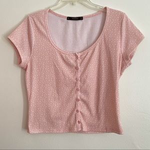 Hesperus Pink & White Floral Crop Top